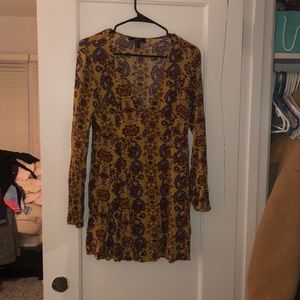 floral flowy dress with buttons in the front